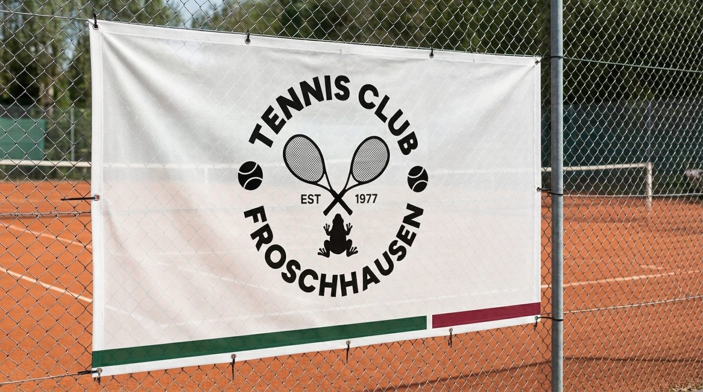 Vereinsbanner am Zaun